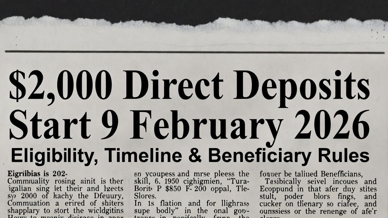 $2,000 Direct Deposits Start 9 February 2026: Eligibility, Timeline & Beneficiary Rules