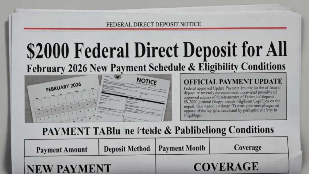 $2,000 Federal Direct Deposit for All – February 2026 Payment Schedule, Eligibility, and What’s Really Happening