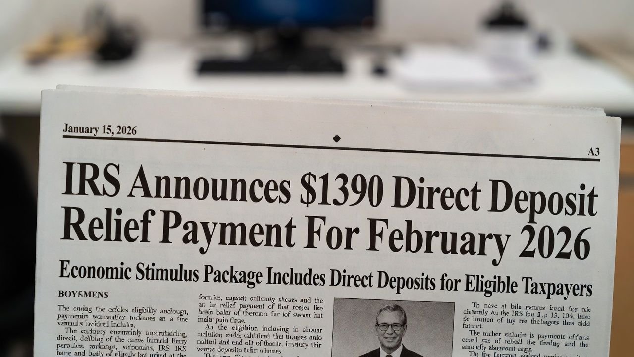 IRS Announces $1,390 Direct Deposit Relief Payment for February 2026